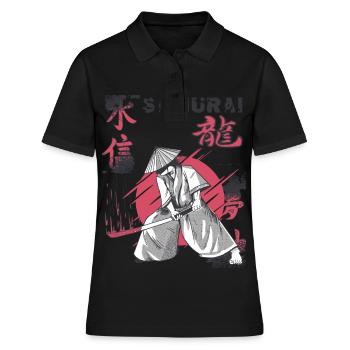 Samouraï Katana Épée Tache de sang Guerre japonaise - Polo Femme - noir - Devant - Ailine (174cm)