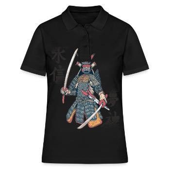 Samouraï Rétro Art Japonais Ninja Japonais K - Polo Femme - noir - Devant - Ailine (174cm)