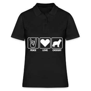 Chodsky Pes Peace Love gift for women men - Women's Polo Shirt - black - Front - Ailine (174cm)