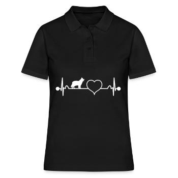 Chodsky Pes heartbeat gift idea - Women's Polo Shirt - black - Front - Ailine (174cm)