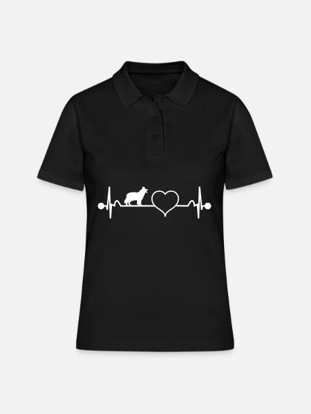 Idée de cadeau de battement de coeur Chodsky Pes - Polo Femme - noir