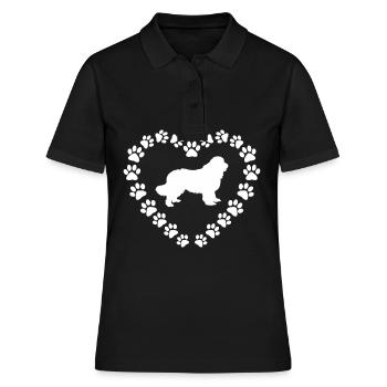 Chien Terre-Neuve pattes coeur cadeau - Polo Femme - noir - Devant - Ailine (174cm)