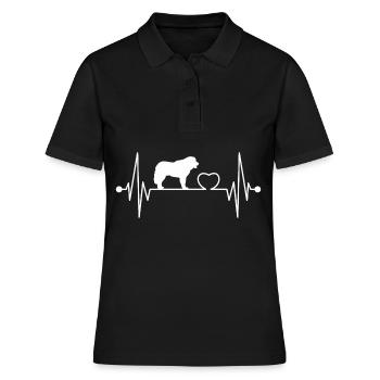Pastore Maremmano heartbeat for dog owners - Women's Polo Shirt - black - Front - Ailine (174cm)