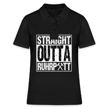 Ruhrpott Ruhrgebiet Bergbau Straight Outta Shirt - Polo Femme - noir - Devant - Ailine (174cm)
