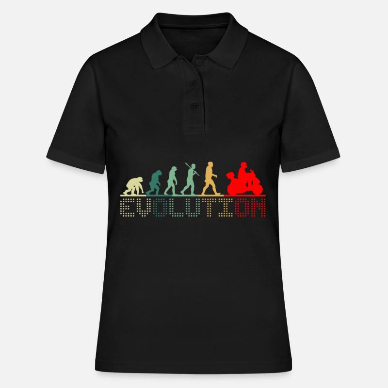 Motorroller Evolution Retro für Rollerfahrer - Frauen Polo Shirt - Schwarz
