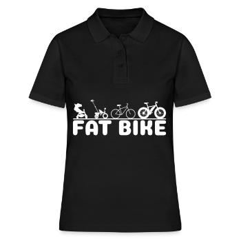 Fatbike Fahrrad fette Reifen Evolution Lustig - Frauen Polo Shirt - Schwarz - Vorne - Ailine (174cm)