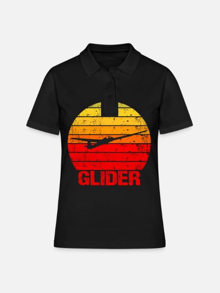 Planeur Planeur Planeur Soleil Rétro - Polo Femme - noir