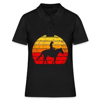 Western cheval équitation soleil pour Cavaliers De l’Ouest - Polo Femme - noir - Devant - Ailine (174cm)