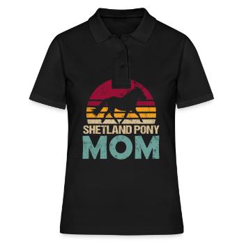Shetland Pony Shetland Pony Retro pour Horse Mom - Polo Femme - noir - Devant - Ailine (174cm)