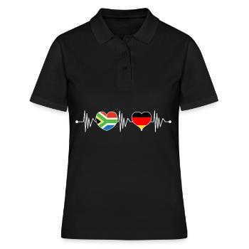 Afrique du Sud Allemagne RSA Flagge Herz Herzschlag - Polo Femme - noir - Devant - Ailine (174cm)