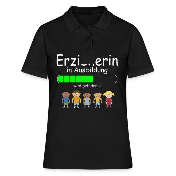 Erzieherin Tagesmutter in Ausbildung Azubi Spruch - Frauen Polo Shirt - Schwarz - Vorne - Ailine (174cm)