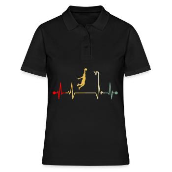 Basketball Dunking Dunk Heartbeat Retro - Women's Polo Shirt - black - Front - Ailine (174cm)