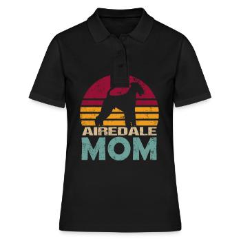 Airedale Terrier Mom Retro Grunge pour maman - Polo Femme - noir - Devant - Ailine (174cm)