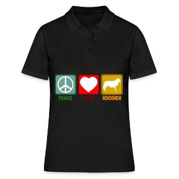 Cooïiker cooïiker Peace Love Proverbe Rétro - Polo Femme - noir - Devant - Ailine (174cm)
