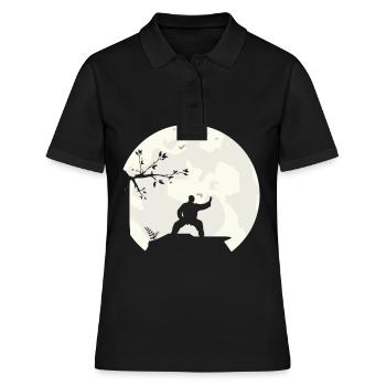 Tai Chi Ombres Ombres Pleine Lune Silhouette lune - Polo Femme - noir - Devant - Ailine (174cm)