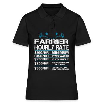 Farrier Hourly Rate Quote Funny - Women's Polo Shirt - black - Front - Ailine (174cm)