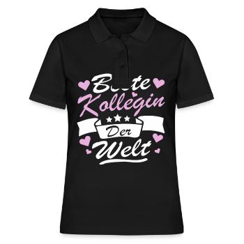 Beste Kollegin der Welt Verabschiedung Spruch - Frauen Polo Shirt - Schwarz - Vorne - Ailine (174cm)