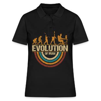 Programmer Computer Freak Evolution Retro - Women's Polo Shirt - black - Front - Ailine (174cm)