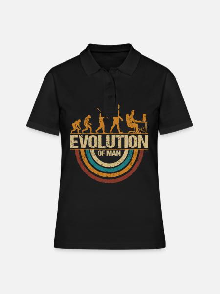 Programmierer Computerfreak Evolution Retro - Frauen Polo Shirt - Schwarz