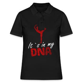 Gymnastik Turnerin es ist in meiner DNA Spruch - Frauen Polo Shirt - Schwarz - Vorne - Ailine (174cm)