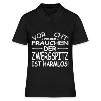 Zwergspitz Frauchen - Frauen Polo Shirt - Schwarz - Vorne - Ailine (174cm)
