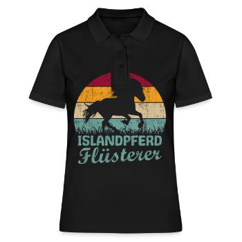 Cheval islandais Tölt Chuchoteur - Polo Femme - noir - Devant - Ailine (174cm)