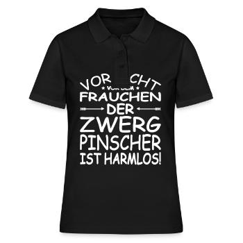 Zwergpinscher Rehpinscher Mama Spruch Lustig - Frauen Polo Shirt - Schwarz - Vorne - Ailine (174cm)