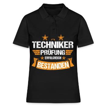 Techniker Abschluss Prüfung bestanden Meister - Frauen Polo Shirt - Schwarz - Vorne - Ailine (174cm)
