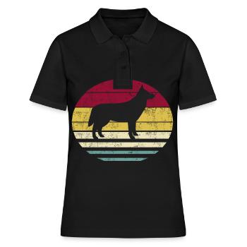 Résine Renard Rétro Vintage Silhouette - Polo Femme - noir - Devant - Ailine (174cm)