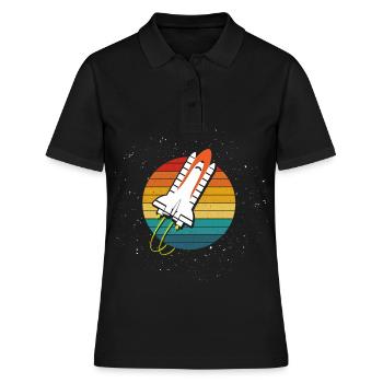 Raumschifft Galaxy Weltraum - Frauen Polo Shirt - Schwarz - Vorne - Ailine (174cm)