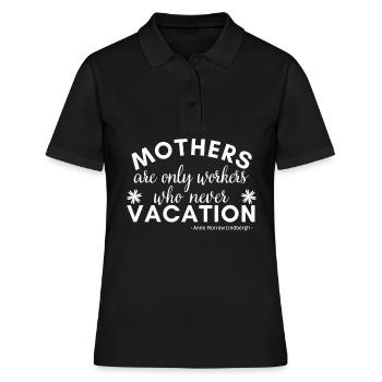 MOTHERS ARE ONLY WORKERS WHO NEVER VACATION - Polo Femme - noir - Devant - Ailine (174cm)