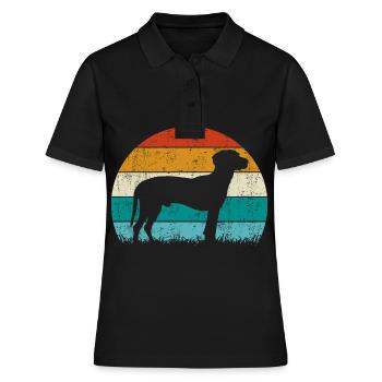 BGS Dog Retro Vintage - Women's Polo Shirt - black - Front - Ailine (174cm)