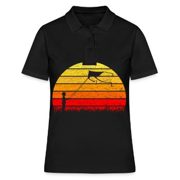 Drachensteigen Drachen Steigen Sonnenaufgang - Frauen Polo Shirt - Schwarz - Vorne - Ailine (174cm)
