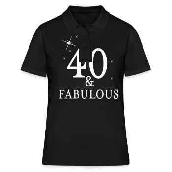 40 and fabulous - Frauen Polo Shirt - Schwarz - Vorne - Ailine (174cm)
