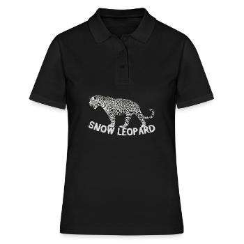 Schneeleopard Leopard Wildnis Tier Selten - Frauen Polo Shirt - Schwarz - Vorne - Ailine (174cm)