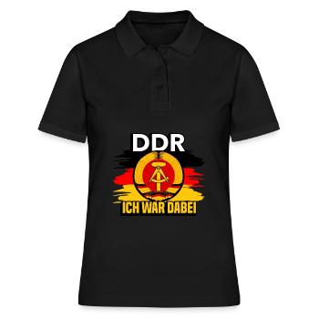 DDR - Frauen Polo Shirt - Schwarz - Vorne - Ailine (174cm)