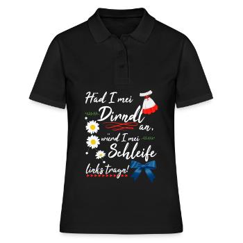 Dirndl Damen Tracht Bayern Lustig - Frauen Polo Shirt - Schwarz - Vorne - Ailine (174cm)