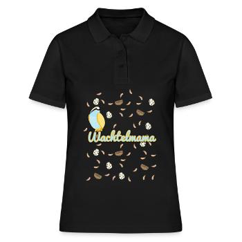 Wachtelmama Wachtel Tierzucht Landwirtschaft Bauer - Frauen Polo Shirt - Schwarz - Vorne - Ailine (174cm)