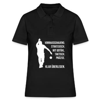 Born To Boule Petanque Boccia Herren Boule Spielen - Frauen Polo Shirt - Schwarz - Vorne - Ailine (174cm)