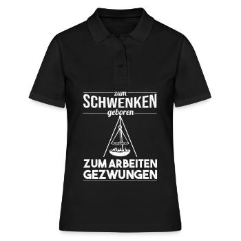 Saarland Schwenken Spruch Saarbrücken Saarländer - Frauen Polo Shirt - Schwarz - Vorne - Ailine (174cm)