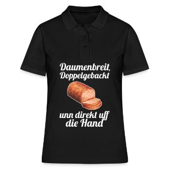 Hauptsach Gudd Gess Saarland Saarländer Fleischkäs - Frauen Polo Shirt - Schwarz - Vorne - Ailine (174cm)