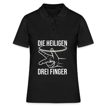 Mechaniker - Drei Finger Regel Richtung - Frauen Polo Shirt - Schwarz - Vorne - Ailine (174cm)