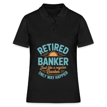 Banquier retraité Dire banquier - Polo Femme - noir - Devant - Ailine (174cm)