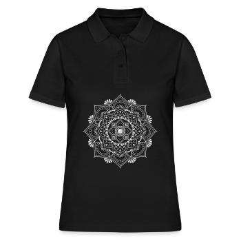 Symbol Geschenk Ornament Mandala Spirit Goa Orient - Frauen Polo Shirt - Schwarz - Vorne - Ailine (174cm)