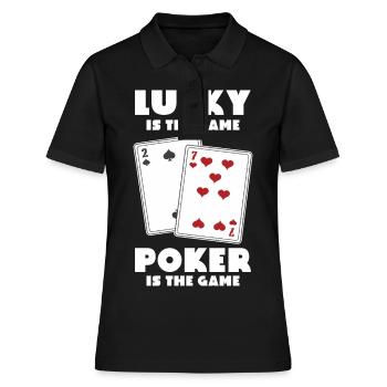 Poker Pokerspieler Texas Holdem - Frauen Polo Shirt - Schwarz - Vorne - Ailine (174cm)