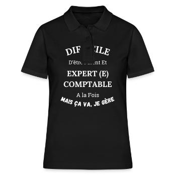 Es ist schwer, ein Elternteil und ein Buchhalter zu sein - Frauen Polo Shirt - Schwarz - Vorne - Ailine (174cm)
