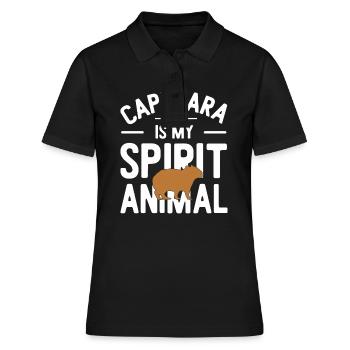Capybara - Frauen Polo Shirt - Schwarz - Vorne - Ailine (174cm)