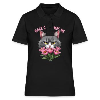 Rage Consumes Me Funny Catflower - Women's Polo Shirt - black - Front - Ailine (174cm)