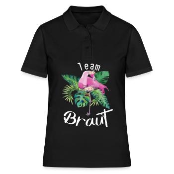 Team Braut Flamingo pink - Frauen Polo Shirt - Schwarz - Vorne - Ailine (174cm)