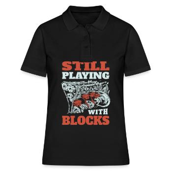 Still playing with blocks, Mechanics Engine Block - Women's Polo Shirt - black - Front - Ailine (174cm)